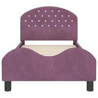 Bedframe voor kinderen met hoofdbord Paars 80 x 160 cm Fluweel - thumbnail
