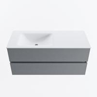 MONDIAZ VICA 110cm badmeubel onderkast Plata 2 lades. Wastafel CLOUD links 1 kraangat, kleur Talc. - thumbnail