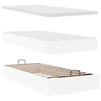 Ottoman bed met matras 120x190 cm kunstleer wit - thumbnail