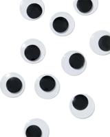 HEMA Stickers wiebeloogjes - 10 stuks (wit/zwart) - thumbnail