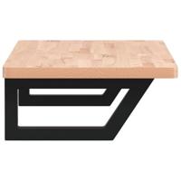 Badkamer wandschap staal en massief beukenhout - thumbnail