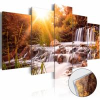 Afbeelding op acrylglas - Waterval, Oranje, 5luik - thumbnail