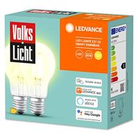 LEDVANCE SMART+ Energielabel: E (A - G) AC32941 - 2er SMART+ BT FILAMENT CLASSIC DIMMABLE CLA60 E27 6 W Warmwit - thumbnail