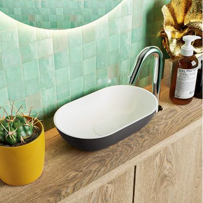 MONDIAZ POOLE solid surface opzetkom kleur Darkgrey | Talc. Afmeting 30x18x8cm MONDIAZ POOLE solid surface opzetkom kleur Darkgrey | Talc. Afmeting 30x18x8cm