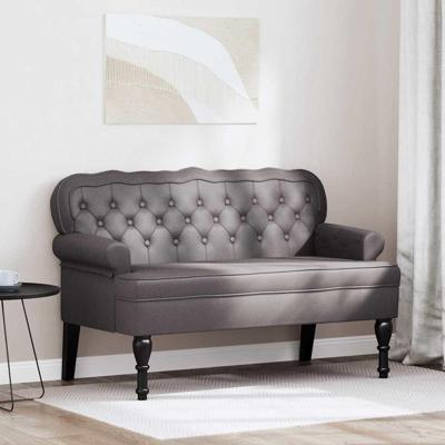 Chesterfield Bank Grijs 119.5 x 64.5 x 75 cm Nep Leer