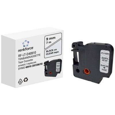 Labeltape Renkforce RF-LT-D40910 Compatibel vervangt DYMO D1 - 40910 9 mm Tapekleur: Transparant Tekstkleur: Zwart 7 m Labeltape Renkforce RF-LT-D40910 Compatibel vervangt DYMO D1 - 40910 9 mm Tapekleur: Transparant Tekstkleur: Zwart 7 m