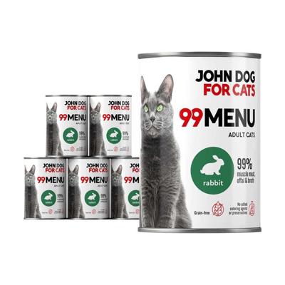 JOHN DOG 99 Menu Rabbit - nat kattenvoer - 6 x 400g