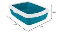 TRIXIE KATTENBAK CLASSIC PETROL / WIT 47X37X15 CM - thumbnail