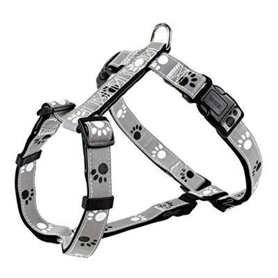 TRIXIE HONDENTUIG H-TUIG SILVER REFLECT ZWART / ZILVERGRIJS 30-40X1,5 CM