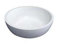 Waskom Opbouw Astoria Rond 42x42x15cm Solid Surface Glans Wit met Waste - thumbnail