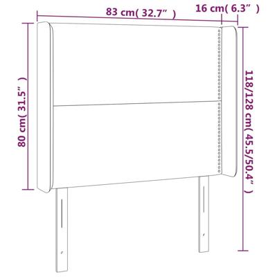 Hoofdbord LED 83x16x118/128 cm fluweel donkergrijs - thumbnail