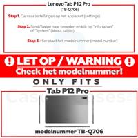 Lunso - Lenovo Tab P12 Pro Beschermglas - Full cover Screenprotector - thumbnail