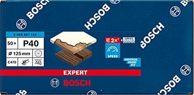 Bosch Accessories EXPERT C470 2608901124 Excenterschuurpapier Geperforeerd Korrelgrootte (num) 40 (Ø) 125 mm 50 stuk(s)