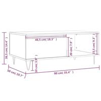 Salontafel 90x50x36,5 cm bewerkt hout bruineikenkleurig - thumbnail