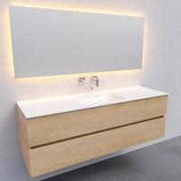 Badkamermeubel Solid Surface AQS Oslo 150x46 cm Midden Wood Washed Oak Boss & Wessing - thumbnail