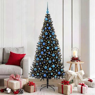 VidaXL Kerstboom met 300 led met standaard zwart 180 cm pvc VidaXL Kerstboom met 300 led met standaard zwart 180 cm pvc