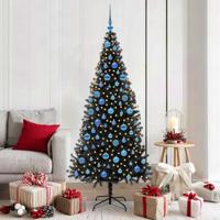 VidaXL Kerstboom met 300 led met standaard zwart 180 cm pvc - thumbnail