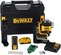 DeWalt dcle34035d1-qw kruislijnlaser | 3x360° | groene straal | + afstandsbediening | 18 volt | 2.0ah li-ion + lader - dcle34035d1-qw - thumbnail