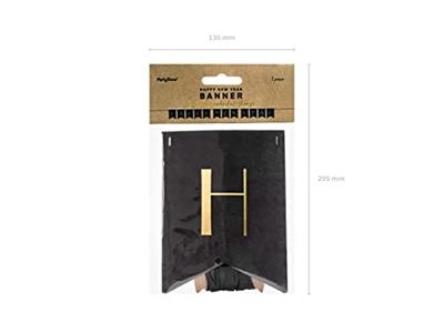 Letter Banner Happy New Year zwart