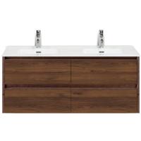 Dante Badmeubelset 120 cm - 4 Laden Walnoot - Keramische Wastafel Wit Cover - thumbnail