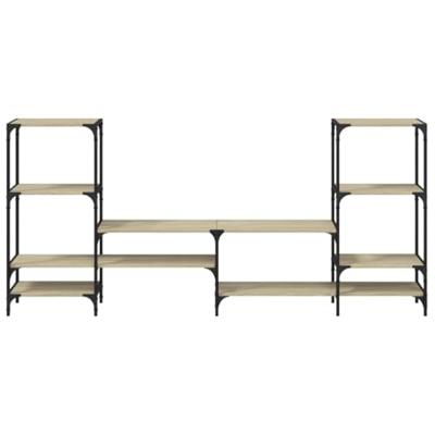 Tv-meubel 206,5x28,5x95 cm bewerkt hout sonoma eikenkleurig