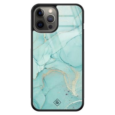 iPhone 12 Pro Max glazen hardcase - Touch of mint