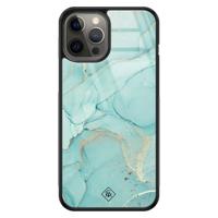 iPhone 12 Pro Max glazen hardcase - Touch of mint - thumbnail