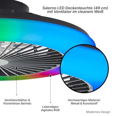Brilliant G60020/06 Salerno LED-plafondlamp met ventilator LED-module 40 W Zwart - thumbnail