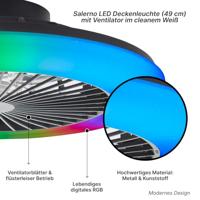 Brilliant Zwarte ventilatorSalerno met RGB functie - G60020/06 - thumbnail