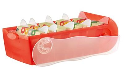 HAN CROCO 997-617 Kaartenbox Doorschijnend, Rood Aantal kaarten (max.): 900 kaarten DIN A7 liggend Incl. 100 gelinieerd