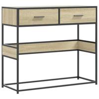 Wandtafel 90x35x80 cm bewerkt hout sonoma eikenkleurig - thumbnail