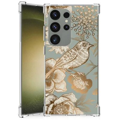Case voor Samsung Galaxy S24 Ultra Vintage Bird Flowers Case voor Samsung Galaxy S24 Ultra Vintage Bird Flowers