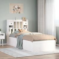 Bedframe zonder matras massief grenenhout wit 90x200 cm - thumbnail