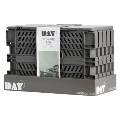 Set van opstapelbare opbergboxen Donker grijs 50 x 33 x 25 cm Set van opstapelbare opbergboxen Donker grijs 50 x 33 x 25 cm