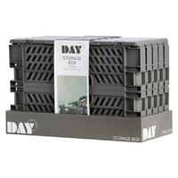 Set van opstapelbare opbergboxen Donker grijs 50 x 33 x 25 cm - thumbnail
