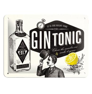 Gin Tonic Metalen Wandplaat 20x15cm