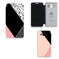 Samsung Galaxy Grand Prime Bookcase Zwart Roze Vormen - thumbnail