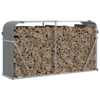 VidaXL Haardhoutopslag 180x45x100 cm gegalvaniseerd staal lichtgrijs - thumbnail