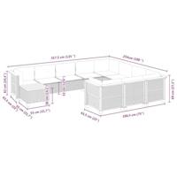 11-delige Tuinset met kussens poly rattan beige - thumbnail