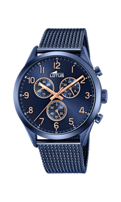 Horlogeband Lotus 18638 / 18638-1 Mesh/Milanees Blauw