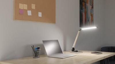 Hansa bureaulamp Breeze, LED, zilver
