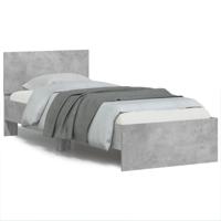 Bedframe met hoofdbord en LED-verlichting betongrijs 90x190 cm - thumbnail