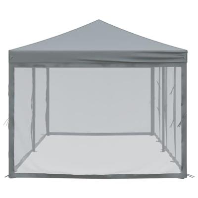 Partytent inklapbaar met zijwanden 3x6 m antracietkleurig - thumbnail