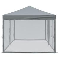 Partytent inklapbaar met zijwanden 3x6 m antracietkleurig - thumbnail