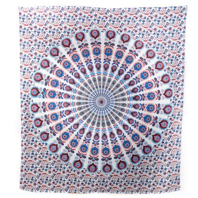 Authentiek Mandala Wandkleed Katoen Rood/ Blauw (240 x 210 cm)