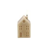 LED kaars huis S beige 5x6x14cm - thumbnail