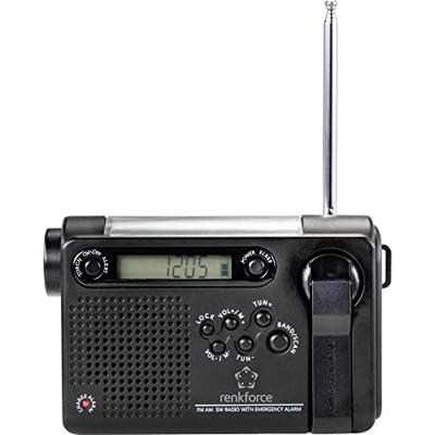 Renkforce RF-CR-200 Transistorradio VHF (FM), Middengolf, Korte golf Noodradio Oplaadbaar, Zonnepaneel, Handslinger, We
