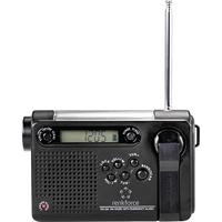 Renkforce RF-CR-200 Transistorradio VHF (FM), Middengolf, Korte golf Noodradio Oplaadbaar, Zonnepaneel, Handslinger, Wekfunctie, Zaklamp Zwart - thumbnail