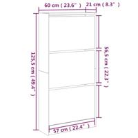 VidaXL Schoenenkast 60x21x125,5 cm bewerkt hout sonoma eikenkleurig - thumbnail
