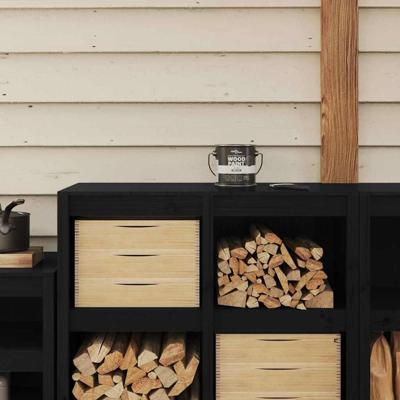 VidaXL Houtverf zwart 16,5 x 16,5 x 16 cm wandprint